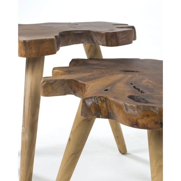 Odkladacie stolíky v súprave 2 ks z tíkového dreva 50x60 cm Hattie – Kave Home-image-2