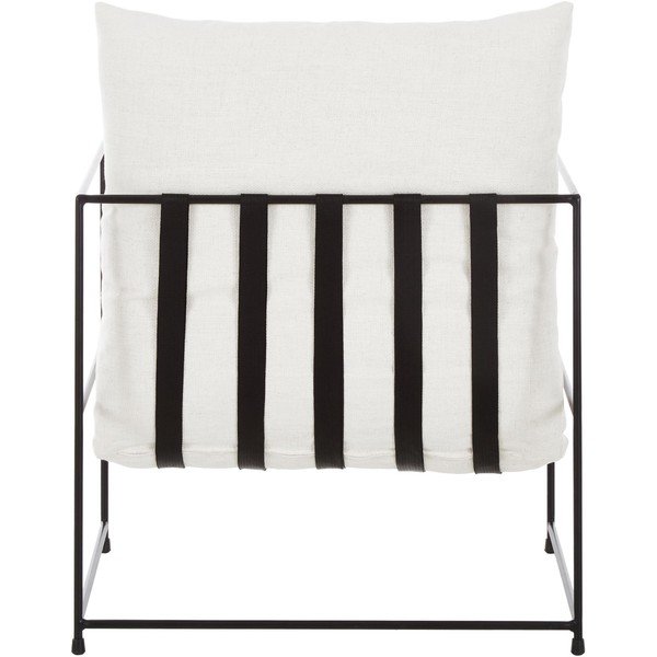 Biele kreslo s kovovým rámom Wayne - Westwing Collection-image-1