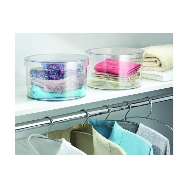 Priehľadný úložný box iDesign Clarity, ⌀ 25,5 cm-image-2