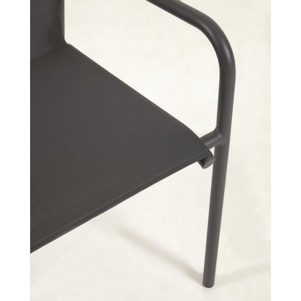 Čierna hliníková záhradná stolička Kave Home Zaltana-image-4