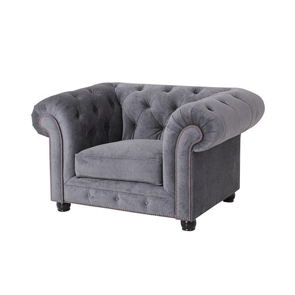 Sivé kreslo Max Winzer Orleans Velvet-image-1
