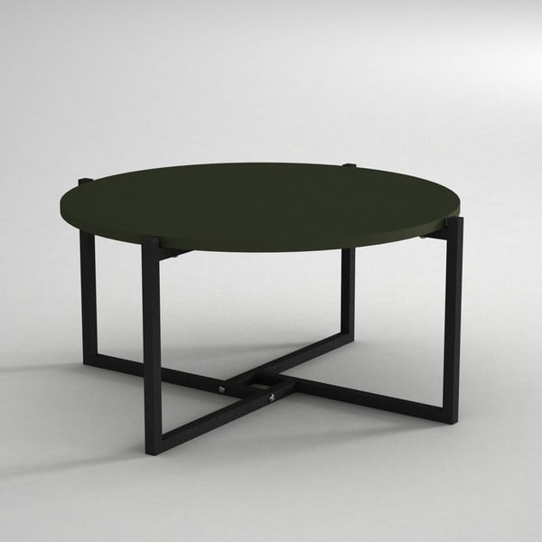 Konferenčný stolík s doskou v tmavo zelenej farbe Noce, ⌀ 68 cm