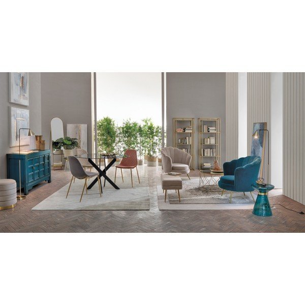 Oceľová knižnica v zlatej farbe 68x172,5x28 cm Elenor – Bizzotto-image-3