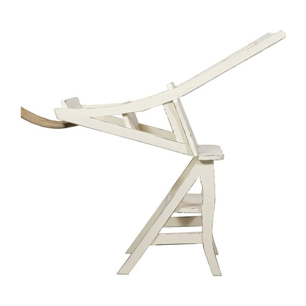 Biela stolička z mahagónového dreva a skladací rebrík v jednom Biscottini Claudia-image-4