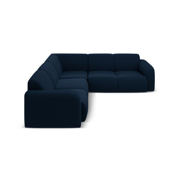 Tmavomodrá rohová pohovka z textílie bouclé (variabilná/do L) Molino – Micadoni Home