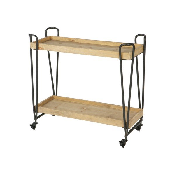 Pojazdný servírovací stolík s policami z mangového dreva WOOOD Zoe-image-2