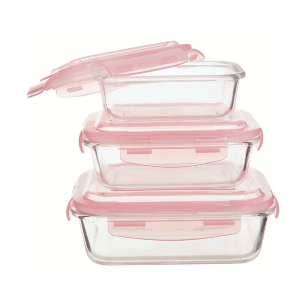 Sklenené dózy na potraviny 3 ks Freska – Premier Housewares-image-1