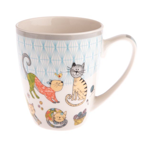 Farebný porcelánový hrnček s mačičkami Dakls Ornaments, 390 ml