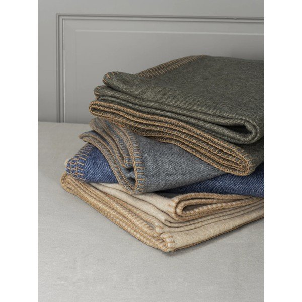 Béžová deka s prímesou vlny 145x200 cm Ahwi – Blomus-image-3