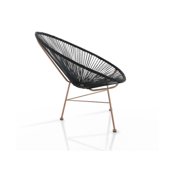 Čierne záhradné kreslo z umelého ratanu Numana – Tomasucci-image-1