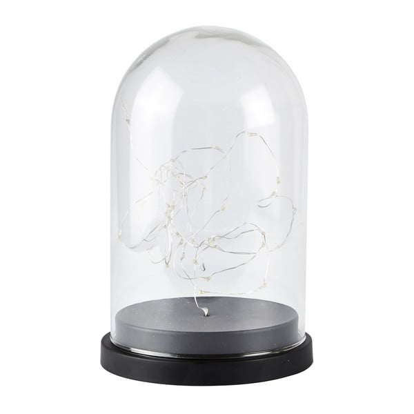 Svietnik v skle s LED svetielkami Villa Collection Frozen, výška 27,5 cm