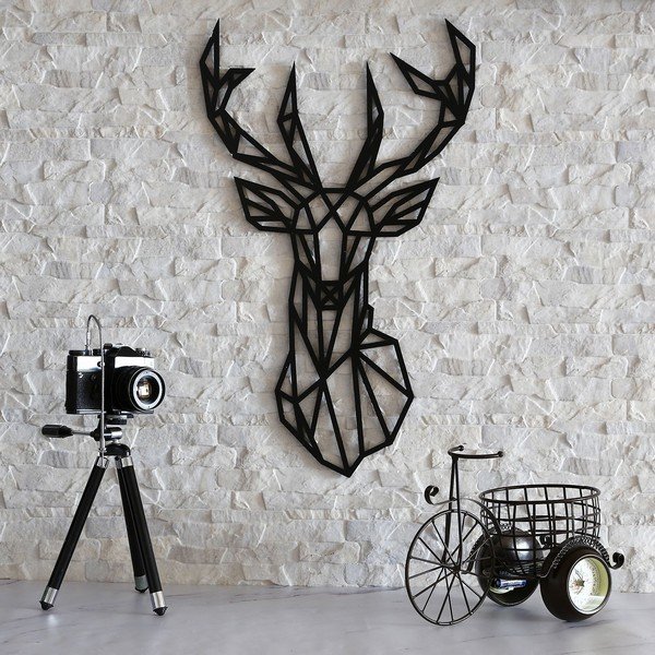 Čierna nástenná dekorácia Deer, 39 × 65 cm-image-1