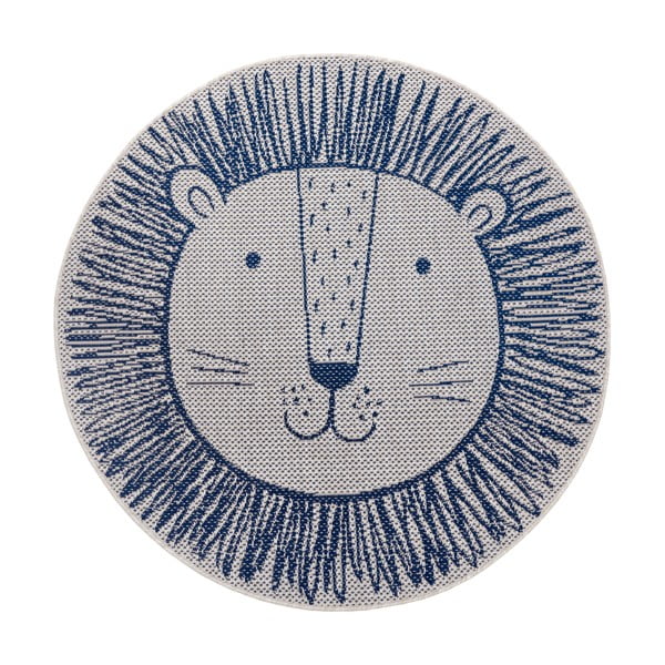 Modrý detský koberec Ragami Lion, ø 120 cm