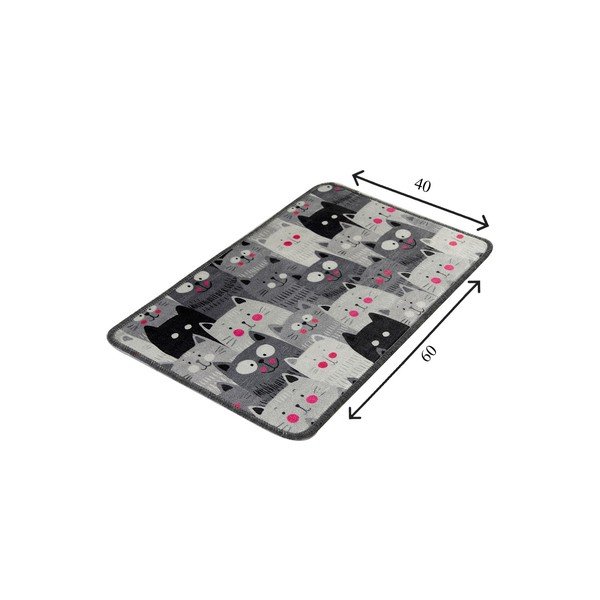 Sivá kúpeľňová predložka 40x60 cm Meow – Foutastic-image-4