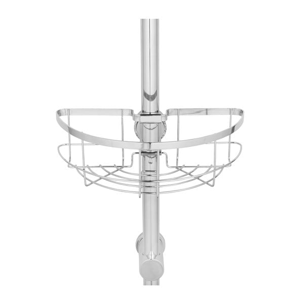 Samodržiaca kúpeľňová polička z nerezovej ocele v striebornej farbe Floresta - Wenko-image-3