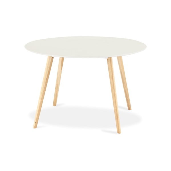 Biely jedálenský stôl s prírodnými nohami Furnhouse Life, Ø 120 cm