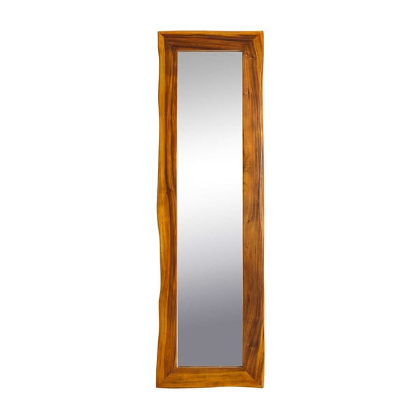Tmavohnedé nástenné drevené zrkadlo Tropicho, 60 × 200 cm