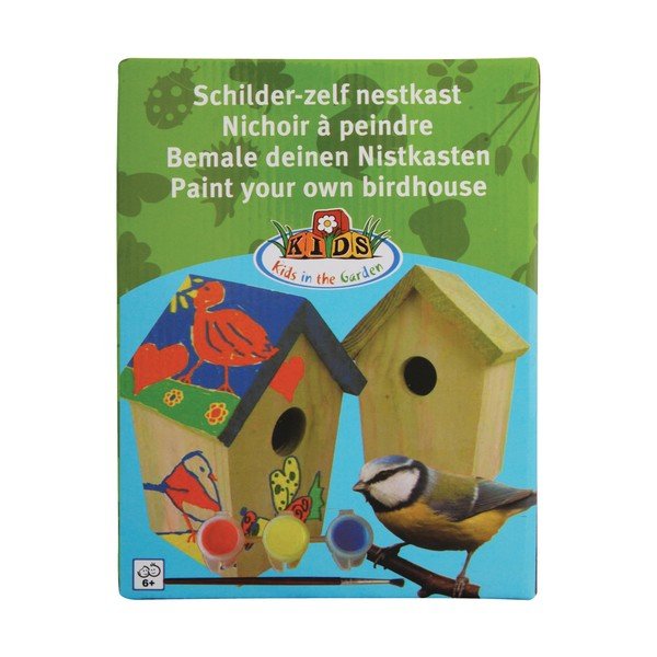 Drevená vtáčia búdka s farbami Esschert Design-image-1