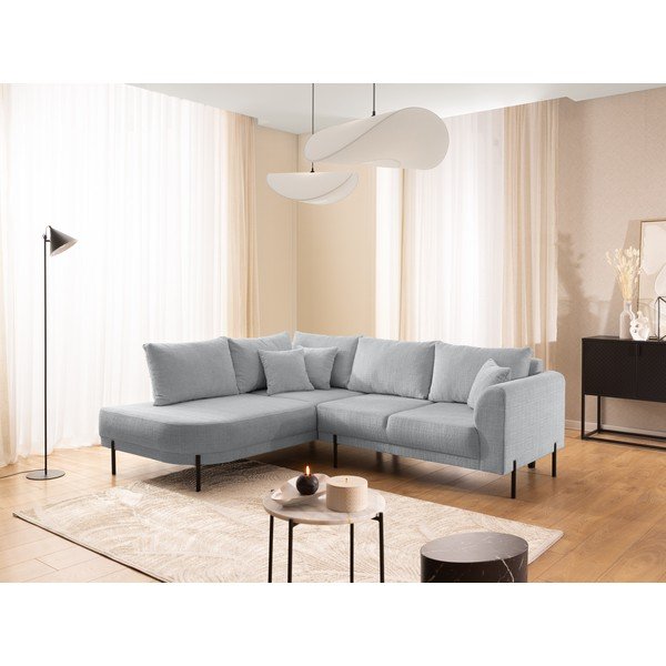 Svetlosivá ženilková rohová pohovka (ľavý roh/do L) Mauris  – Ropez-image-1