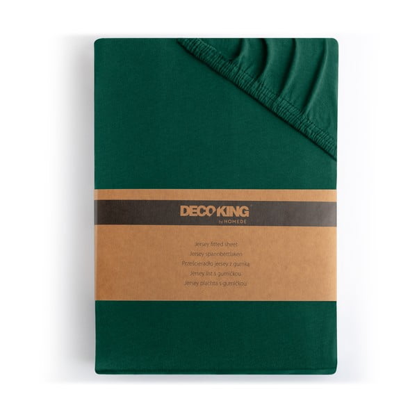 Zelená napínacia plachta jersey 180x200 cm Amber – Restilo-image-4