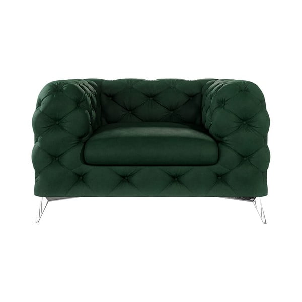 Tmavozelené zamatové kreslo Chelsea – Ropez-image-1