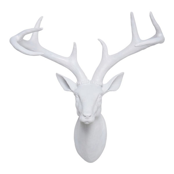 Biela dekoratívne busta v tvare jeleňa Kare Design Deer, 40 x 45 cm