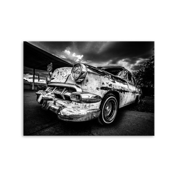 Obraz Styler Canvas Silver Old Car, 85 × 113 cm