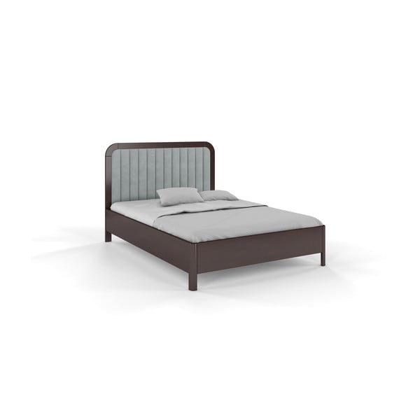 Sivá/hnedá dvojlôžková posteľ z bukového dreva 160x200 cm Modena – Skandica