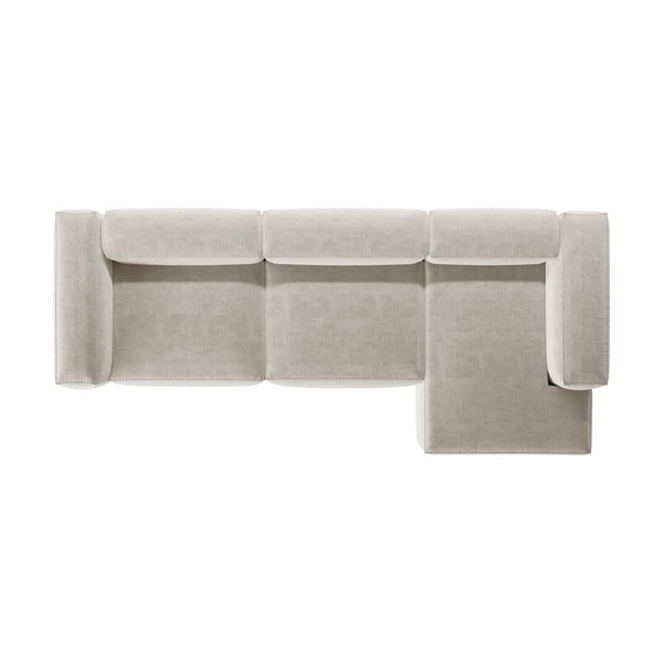 Béžová rohová pohovka (pravý roh/s leňoškou) Bergamo – Cosmopolitan Design-image-3