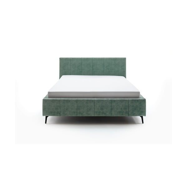 Zelená čalúnená dvojlôžková posteľ s úložným priestorom s roštom 180x200 cm Lizzano – Meise Möbel-image-2