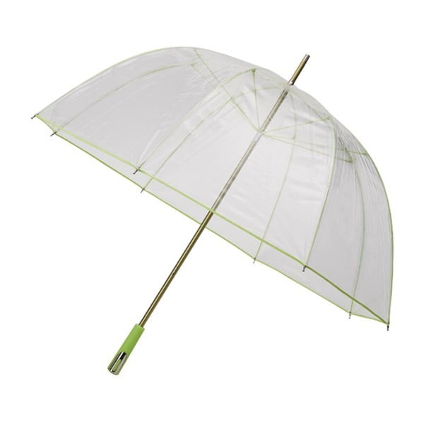 Transparentný golfový dáždnik so zelenými detailmi Ambiance Birdcage Ribs, ⌀ 110 cm