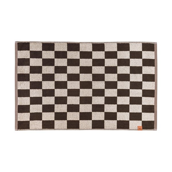 Hnedá kúpeľňová predložka z bio bavlny 50x80 cm Retro – Mette Ditmer Denmark