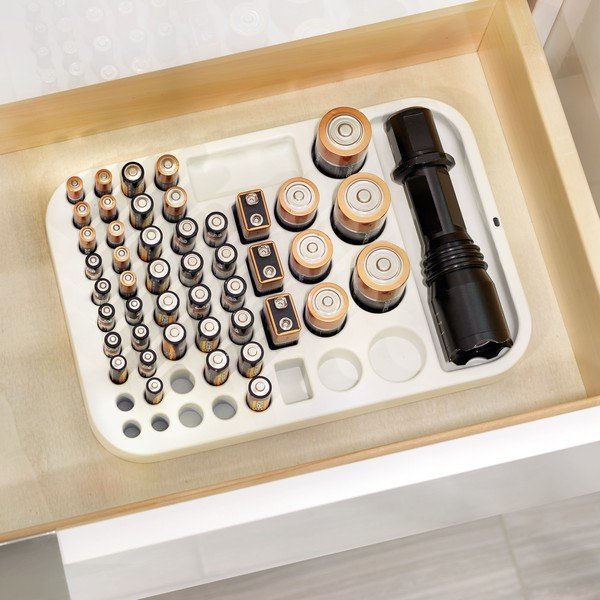 Biely organizér na baterky iDesign Eco Bin, 28,19 x 19,23 cm-image-1