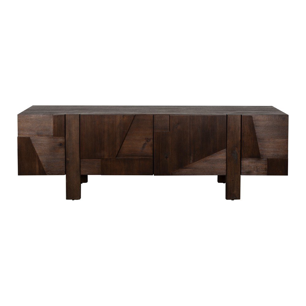 E-shop TV stolík z masívneho dreva v tmavo prírodnej farbe 188x60x45 cm Bruneau – Dutchbone