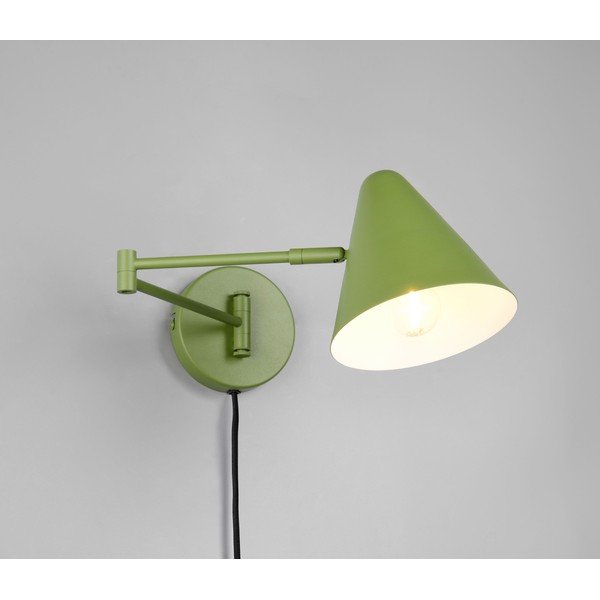 Zelené nástenné svietidlo s ohýbateľnou konštrukciou do zásuvky ø 15 cm Cosima – Trio-image-1