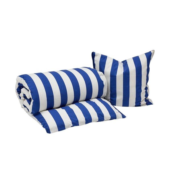 Biele/modré bavlnené obliečky na jednolôžko 140x200 cm Shima – OYOY Living Design