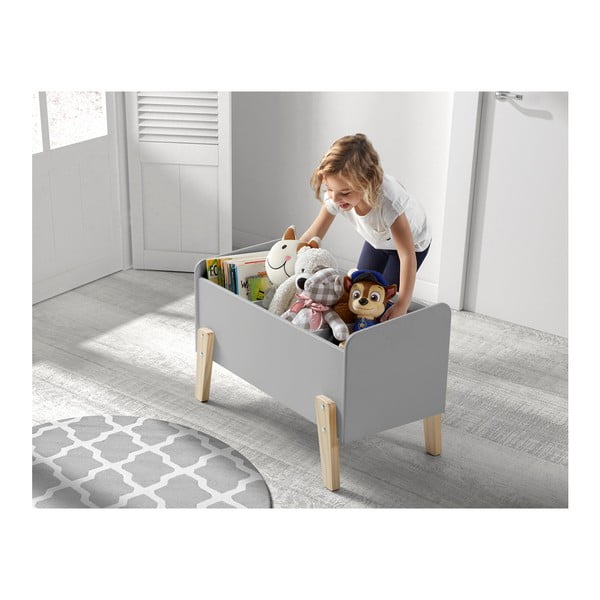 Sivý detský úložný box 80x39x48 cm Kiddy – Vipack-image-1