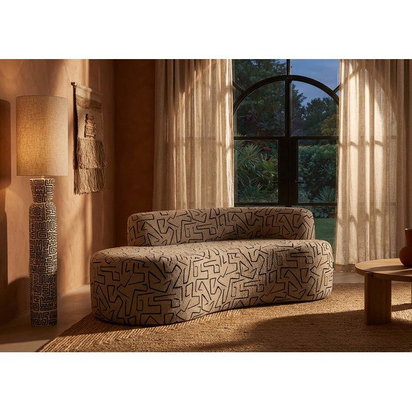 Béžová pohovka z textílie buklé 176 cm Nairobi – Mauro Ferretti-image-1