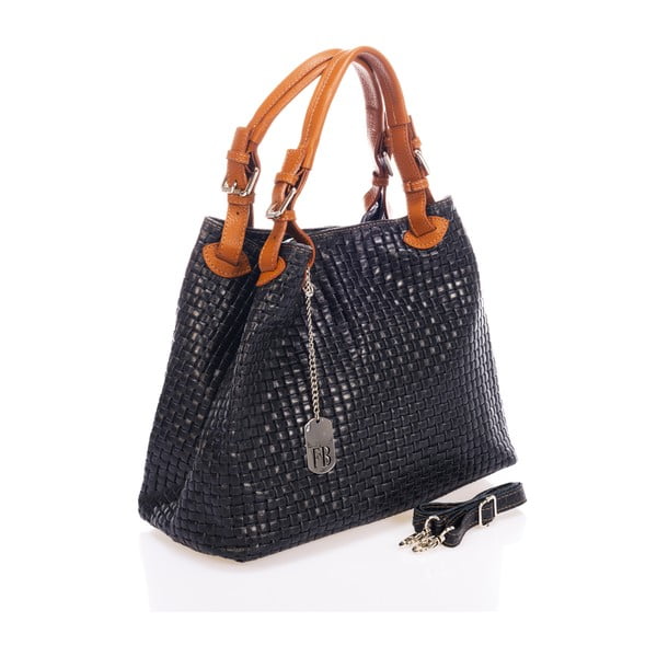 Tmavomodrá kožená kabelka Federica Bass Hydri-image-2