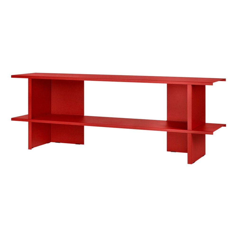 E-shop Červený kovový regál 160x57x37 cm Hes – noo.ma