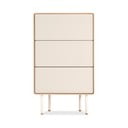 Vysoká komoda z dubového dreva v bielo-prírodnej farbe 60x100 cm Fina – Gazzda