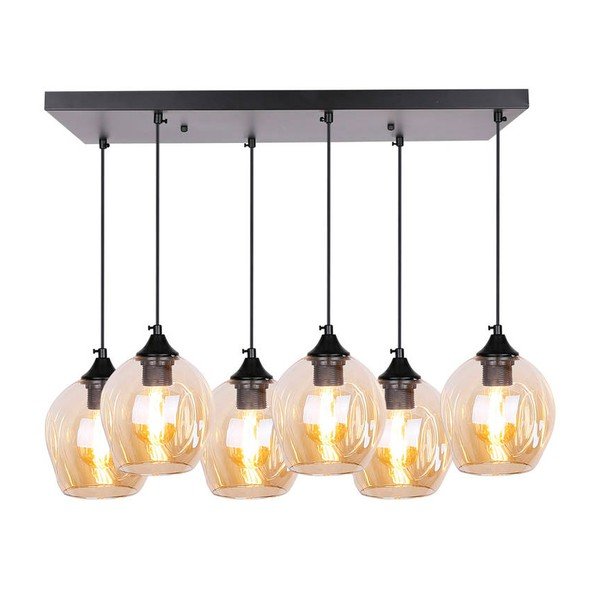 Čierne závesné svietidlo so skleneným tienidlom 33x67 cm Aspa - Candellux Lighting-image-2