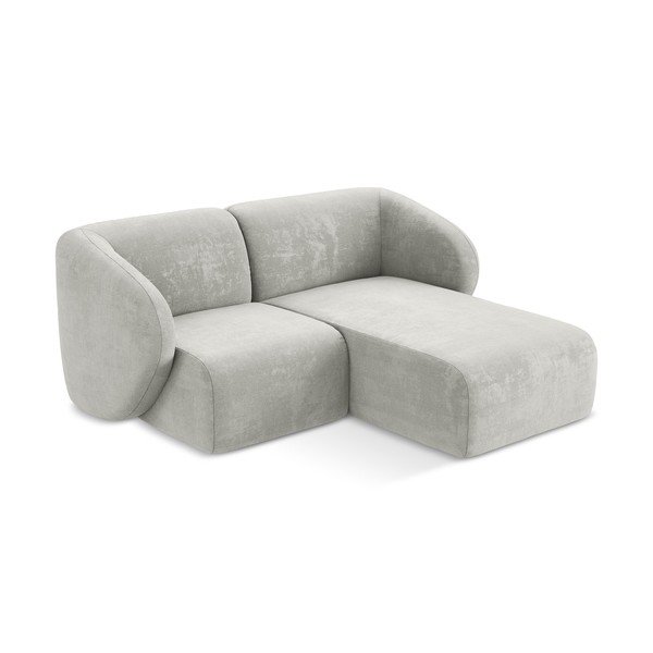 Svetlosivá ženilková rohová pohovka (pravý roh/s leňoškou) Lani – Makamii-image-2