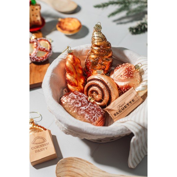 Sklenená vianočná ozdoba 3 cm Pastel de Nata – Sass & Belle-image-1