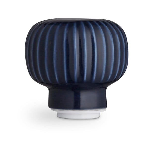 Mlynček z dubového dreva na korenie s tmavomodrým detailom z porcelánu Kähler Design Hammershoi, výška 17,5 cm-image-4