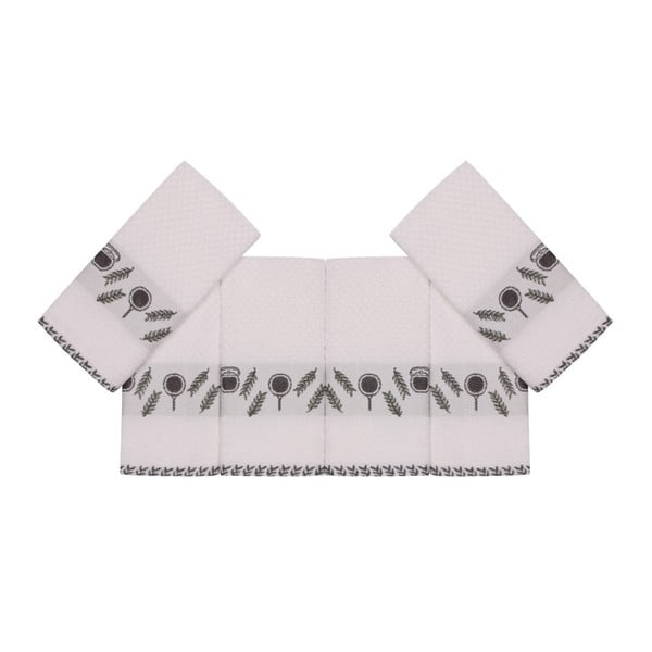 Sada 6 béžových bavlnených uterákov Beyaz Kanaro, 30 × 50 cm
