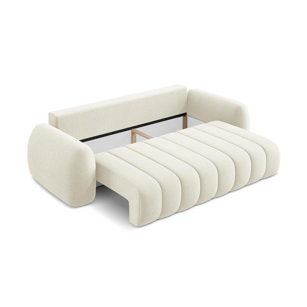 Béžová rozkladacia/s úložným priestorom pohovka z textílie buklé 266 cm Pele – Makamii-image-3