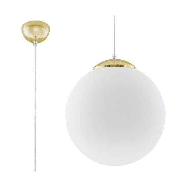 Závesné svietidlo v zlatej farbe so skleneným tienidlom ø 30 cm Cezab – Nice Lamps