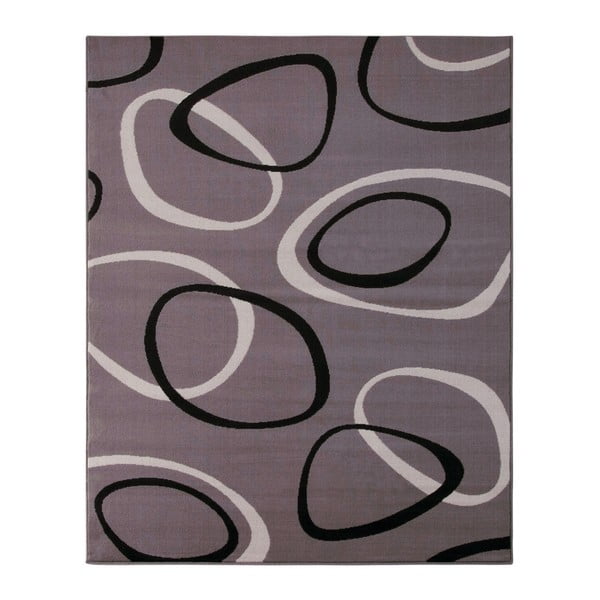 Sivý koberec Hanse Home Prime Pile Rings Grey, 80 x 150 cm

