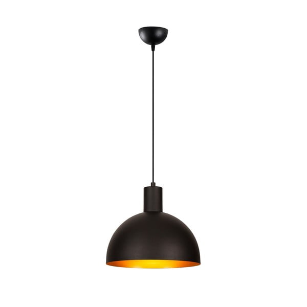 Závesné svietidlo v čiernej a zlatej farbe s kovovým tienidlom ø 30 cm Sivani – Opviq lights